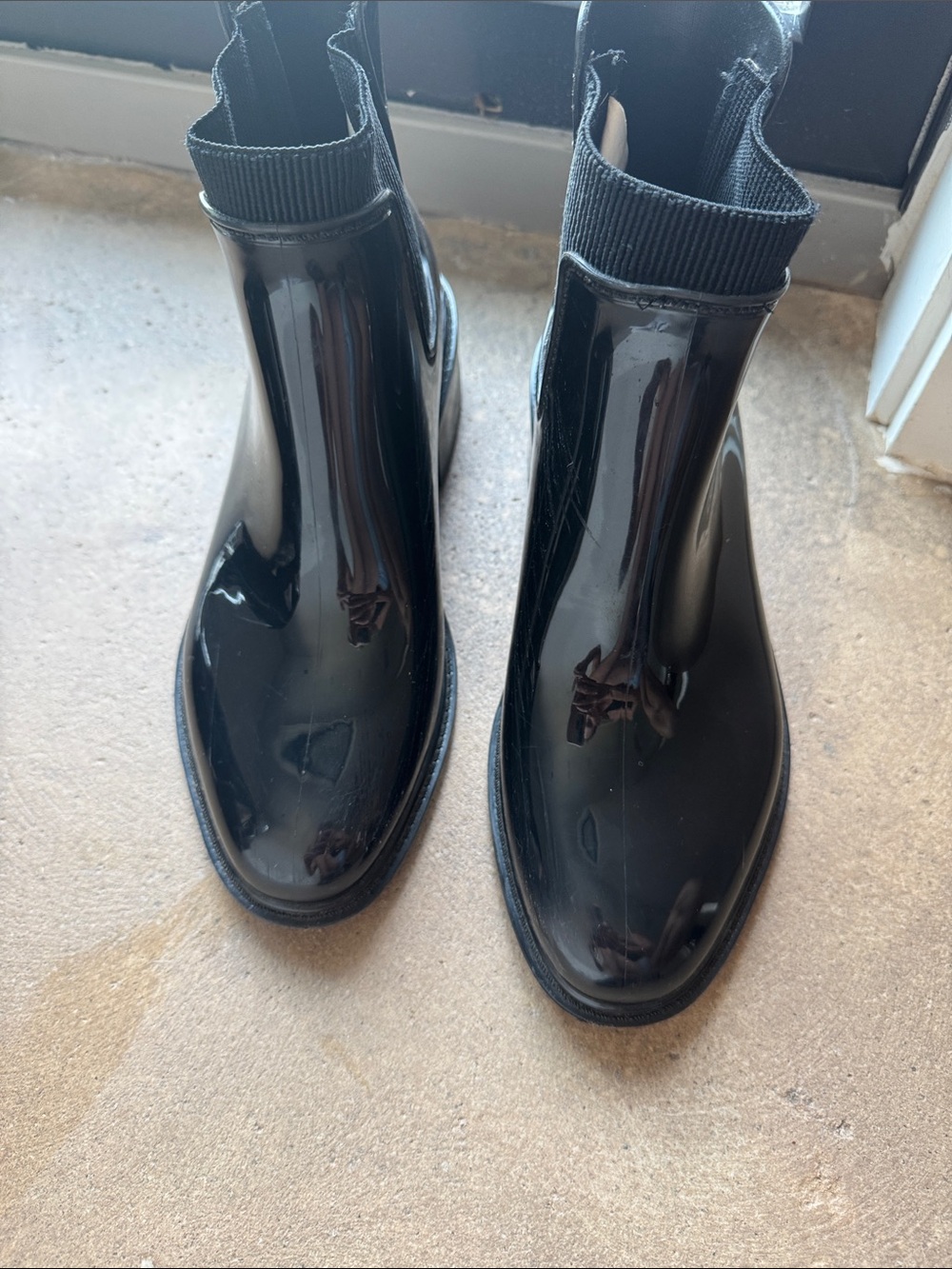 Target Gloss Black Chelsea-Style Rain Booties